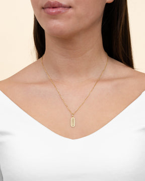 Engraving plates necklace pendant zirconia-1