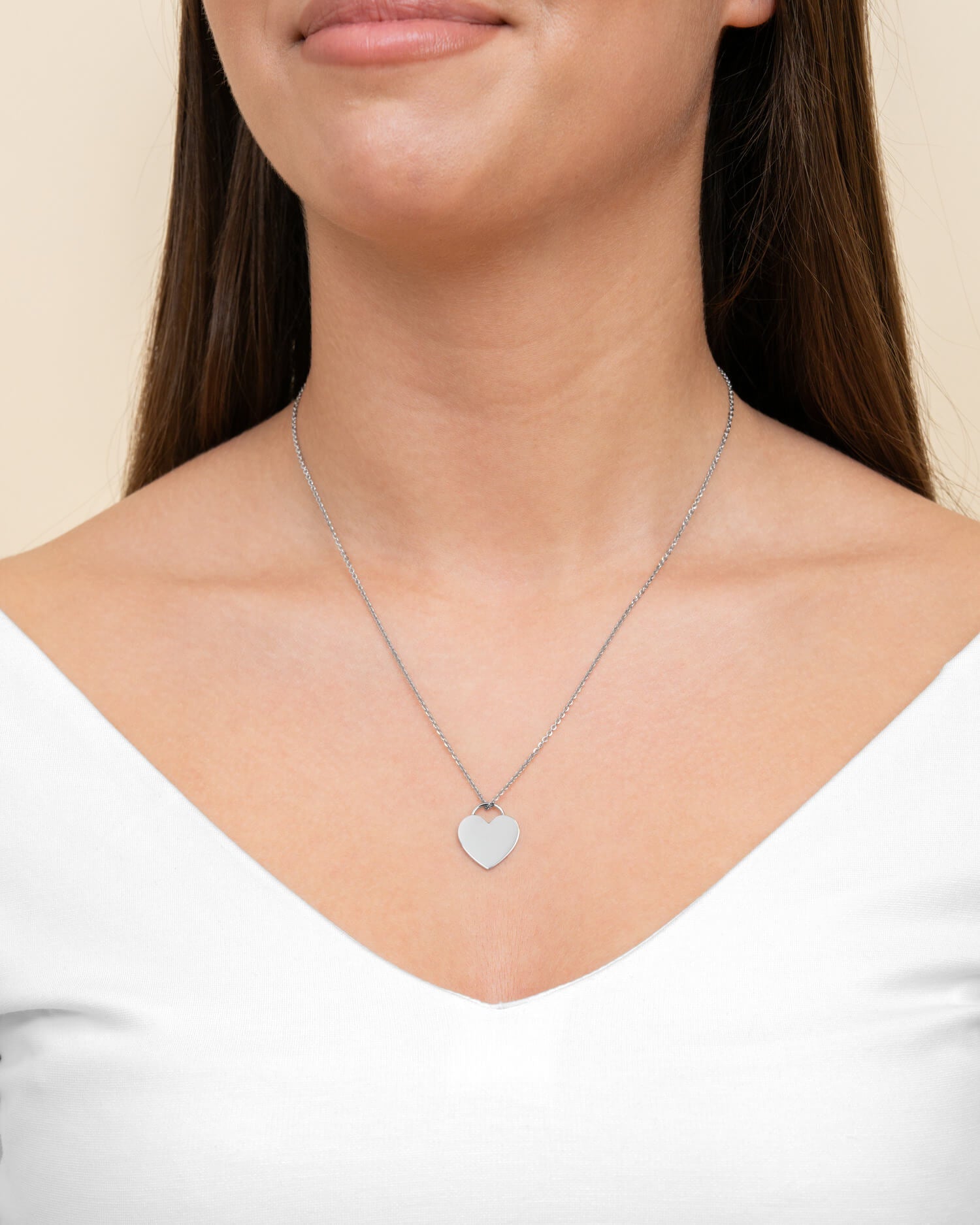 Heart necklace engraving plate pendant