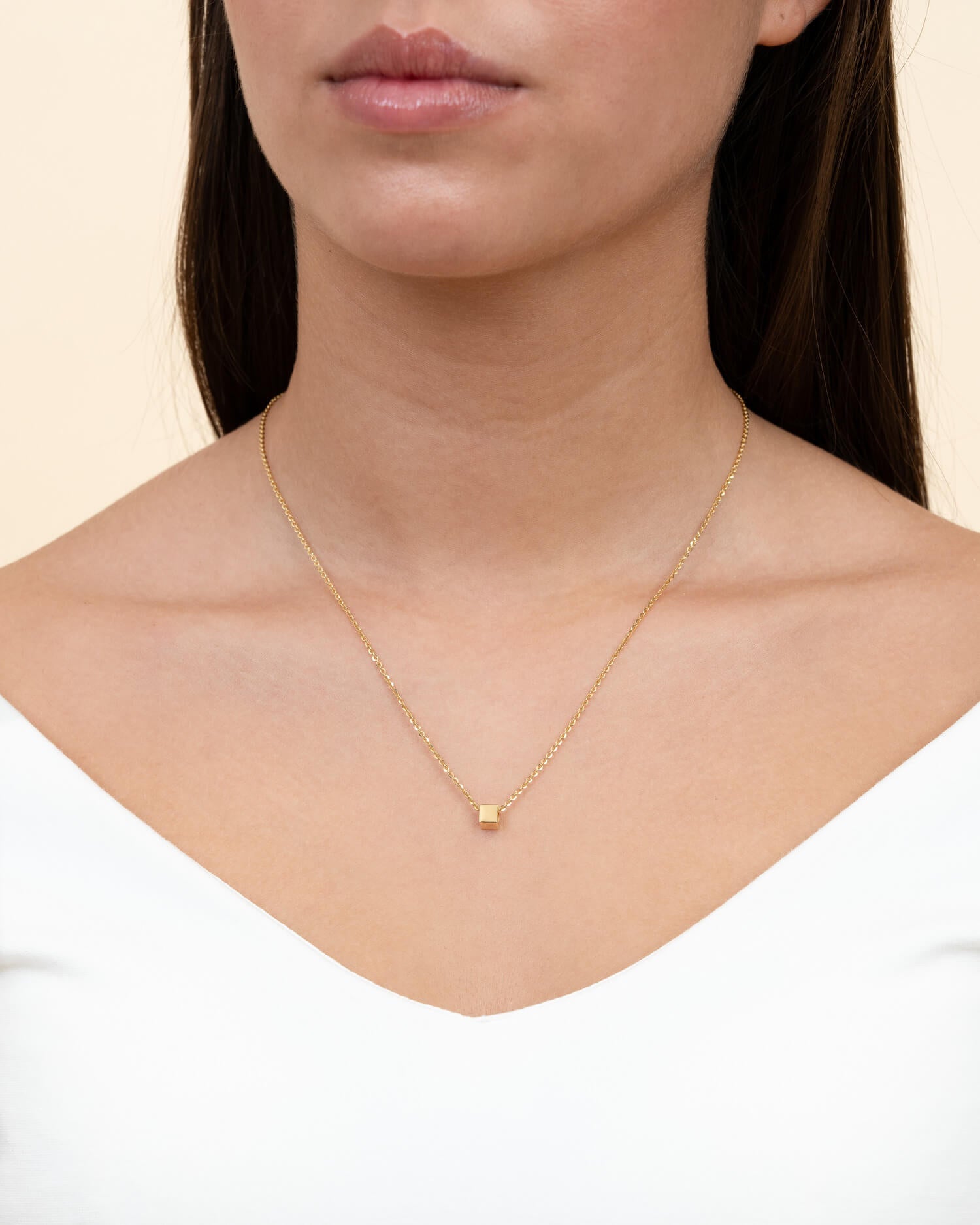 Cube necklace engraving plate pendant-1