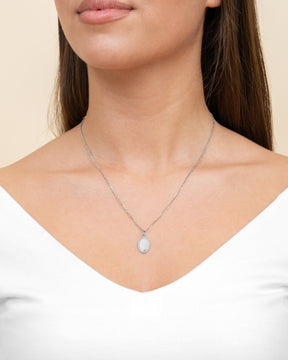 Engraving plates necklace pendant oval-12