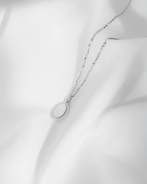 Engraving plates necklace pendant oval