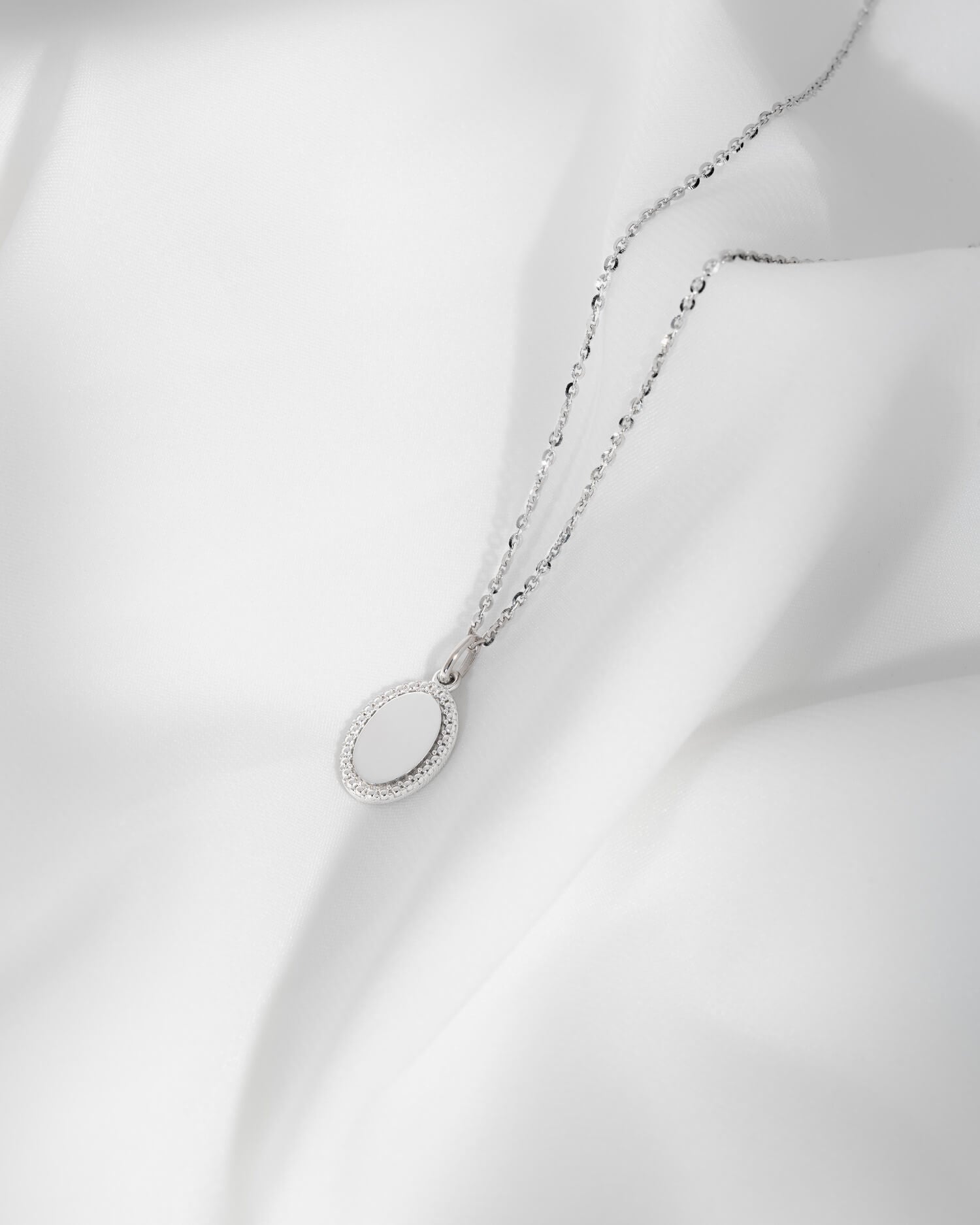 Engraving plates necklace pendant oval-12