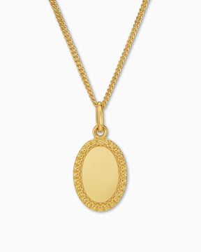 Engraving plates necklace pendant oval