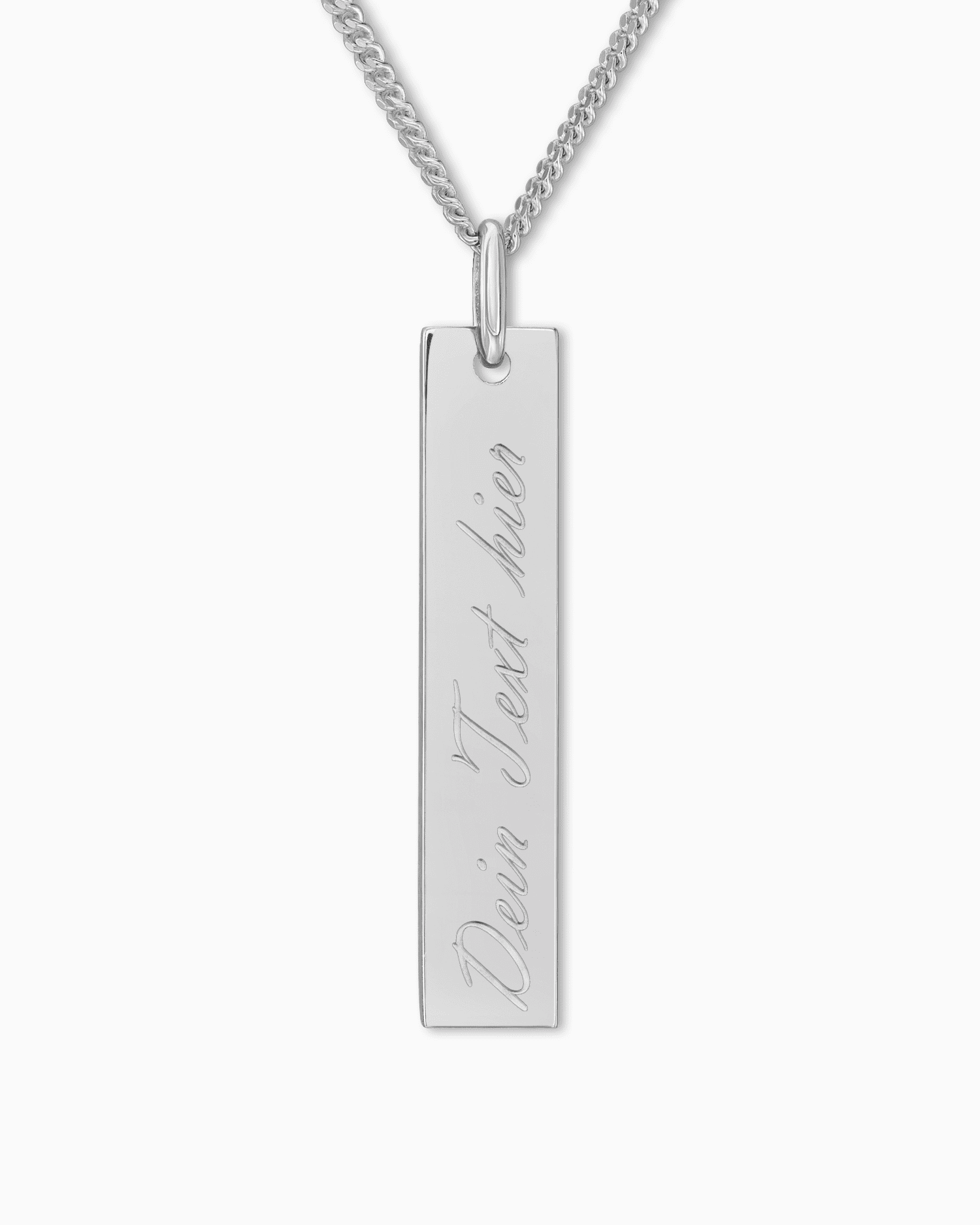 Bar necklace engraving plate pendant