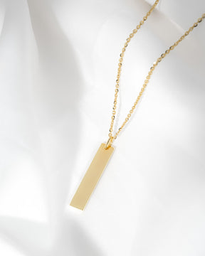 Bar necklace engraving plate pendant