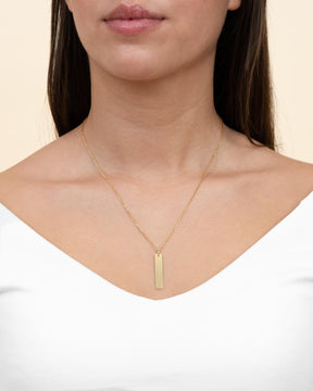 Bar necklace engraving plate pendant-2