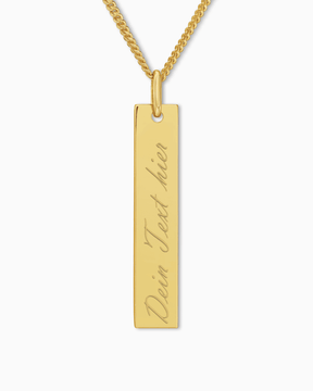 Bar necklace engraving plate pendant