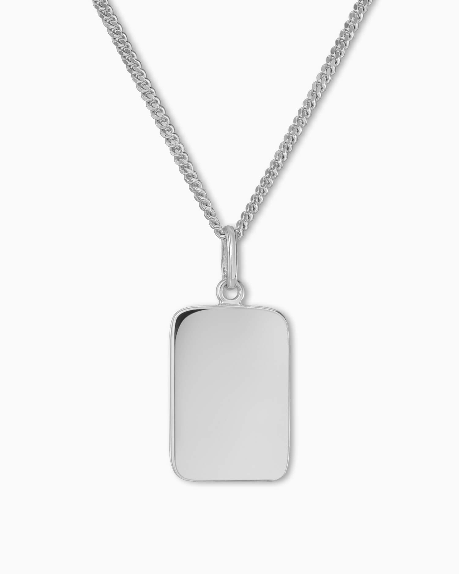 Engraving plates necklace pendant square