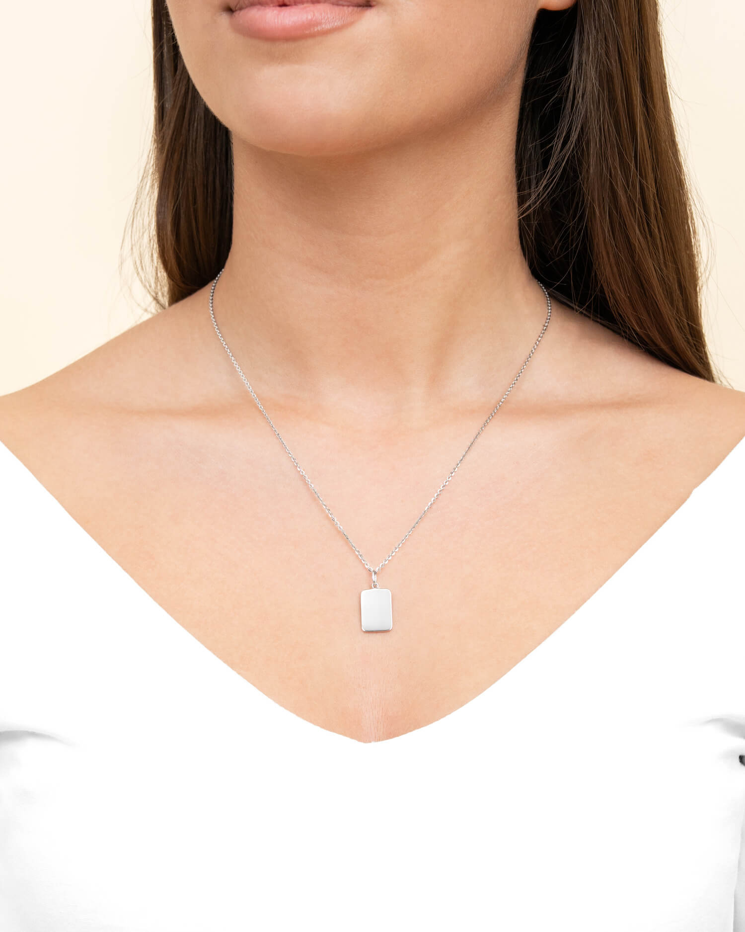 Engraving plates necklace pendant square-10