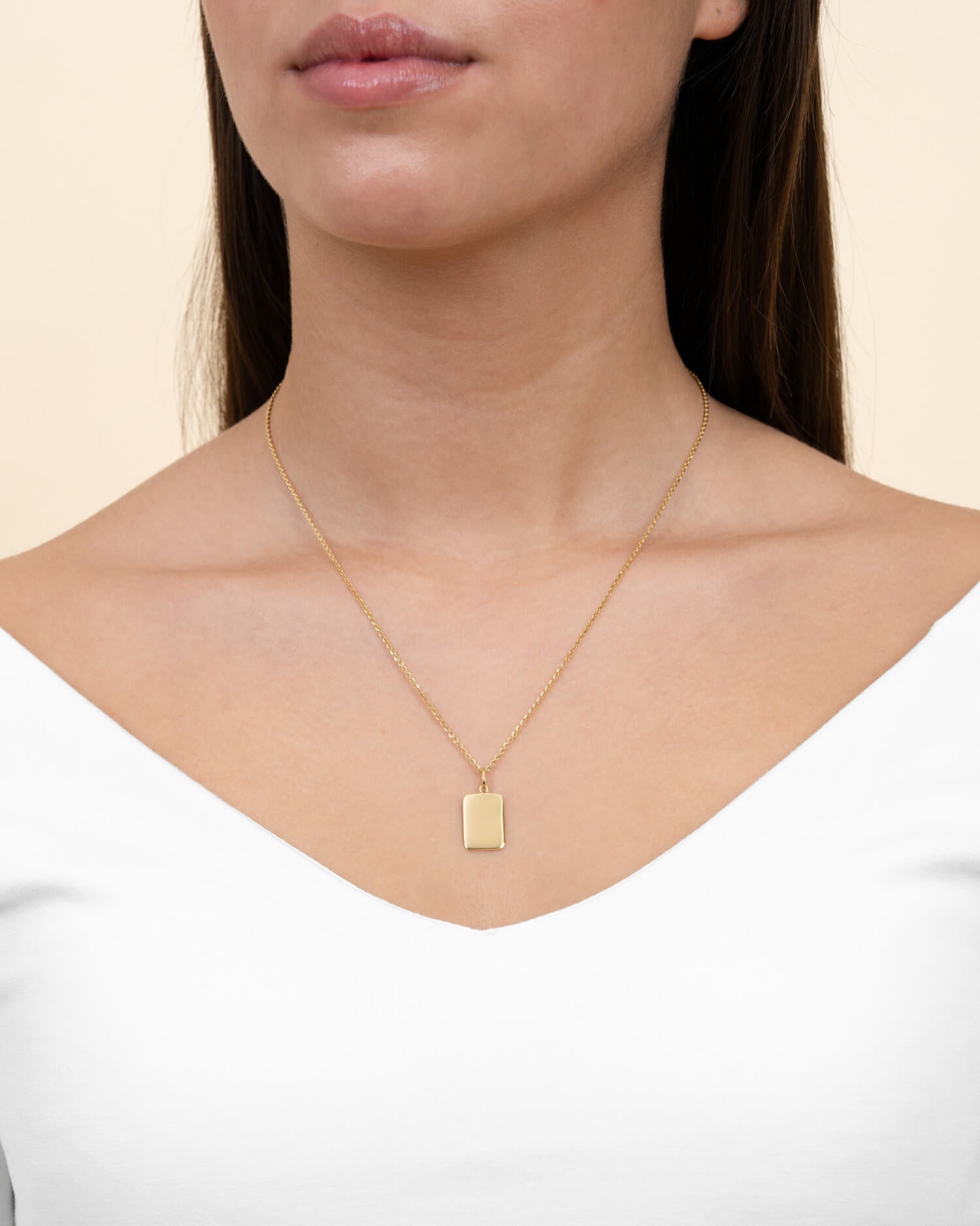 Engraving plates necklace pendant square-10