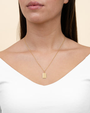 Engraving plates necklace pendant square