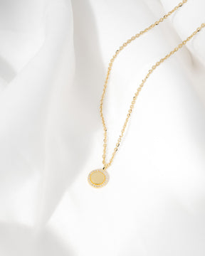 Engraving plates necklace pendant zirconia round