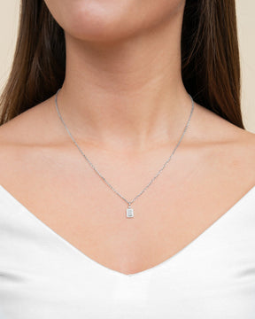 Engraving plates necklace pendant zirconia square-4