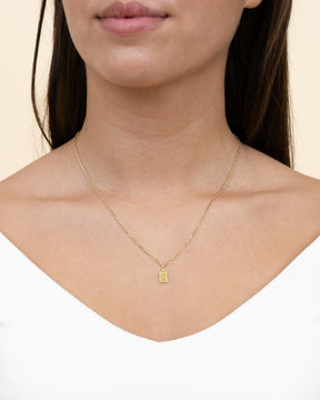 Engraving plates necklace pendant zirconia square