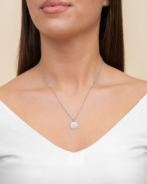 Engraving plates necklace pendant round 14mm