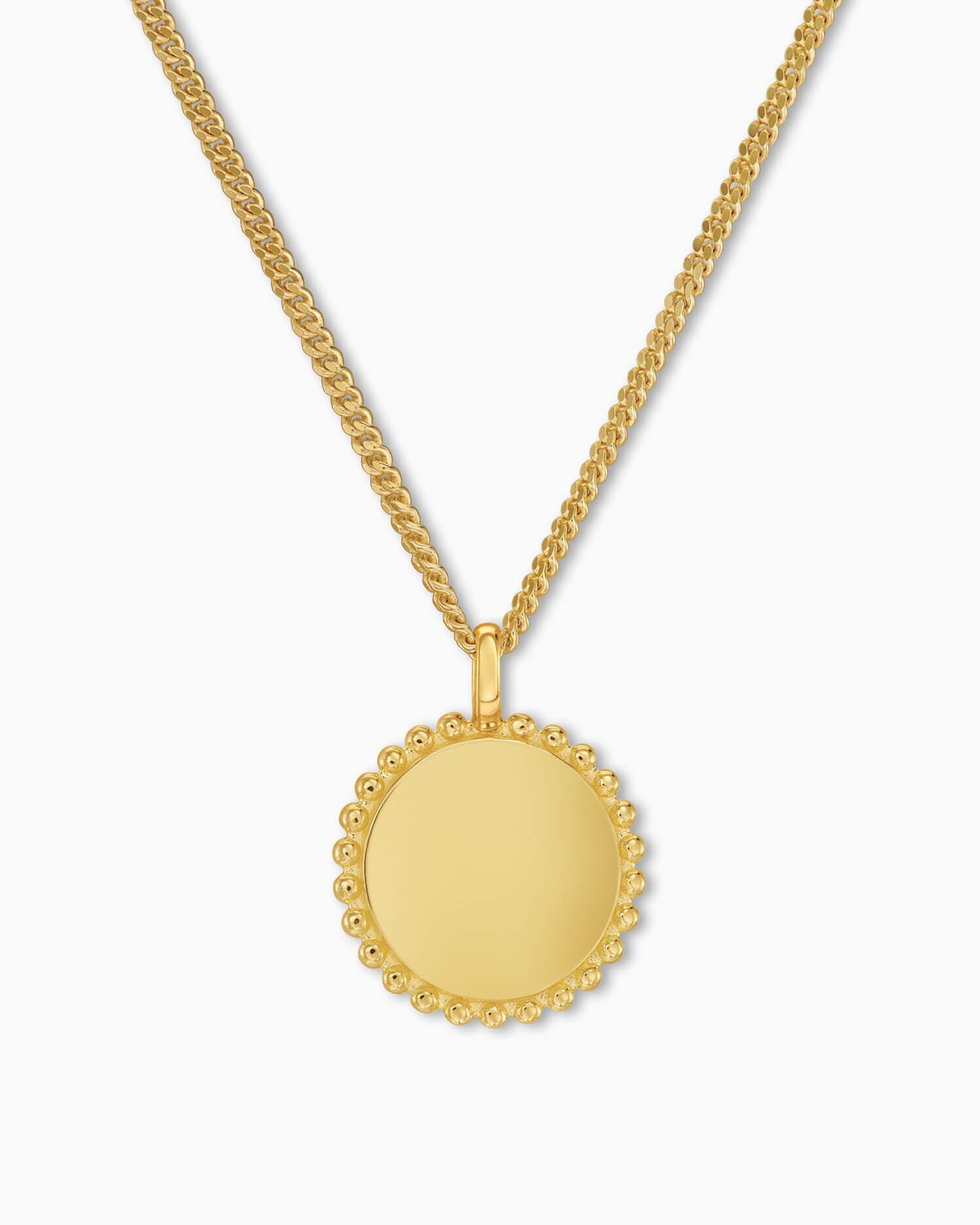 Engraving plates necklace pendant round 14mm