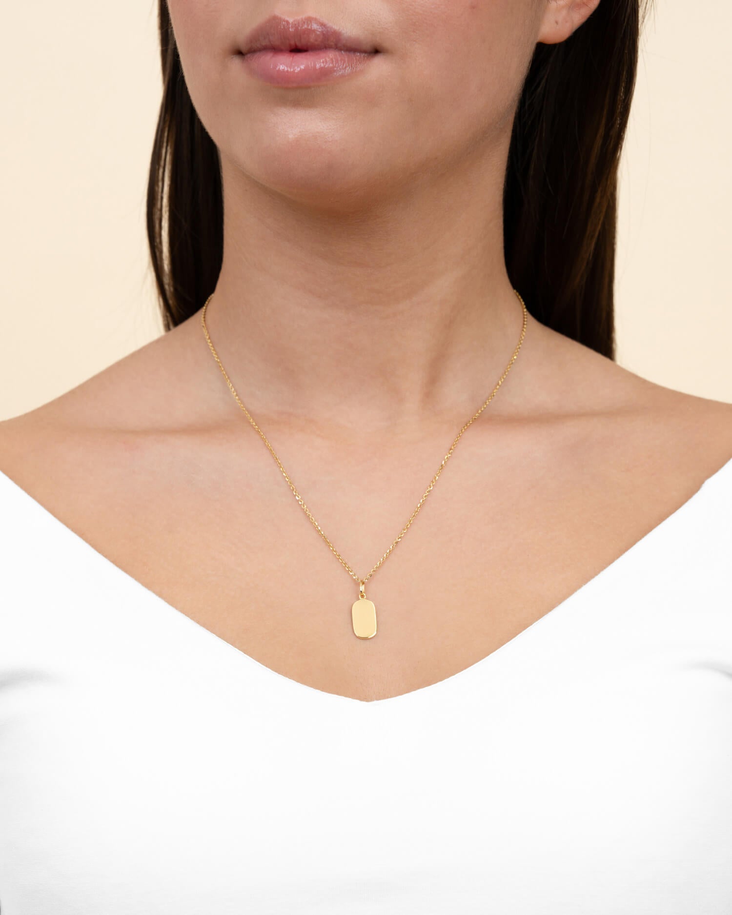 Engraving plates necklace pendant oval