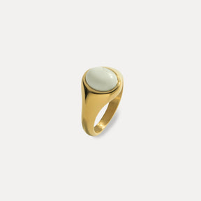 Natural Pine Signet Ring - Gold