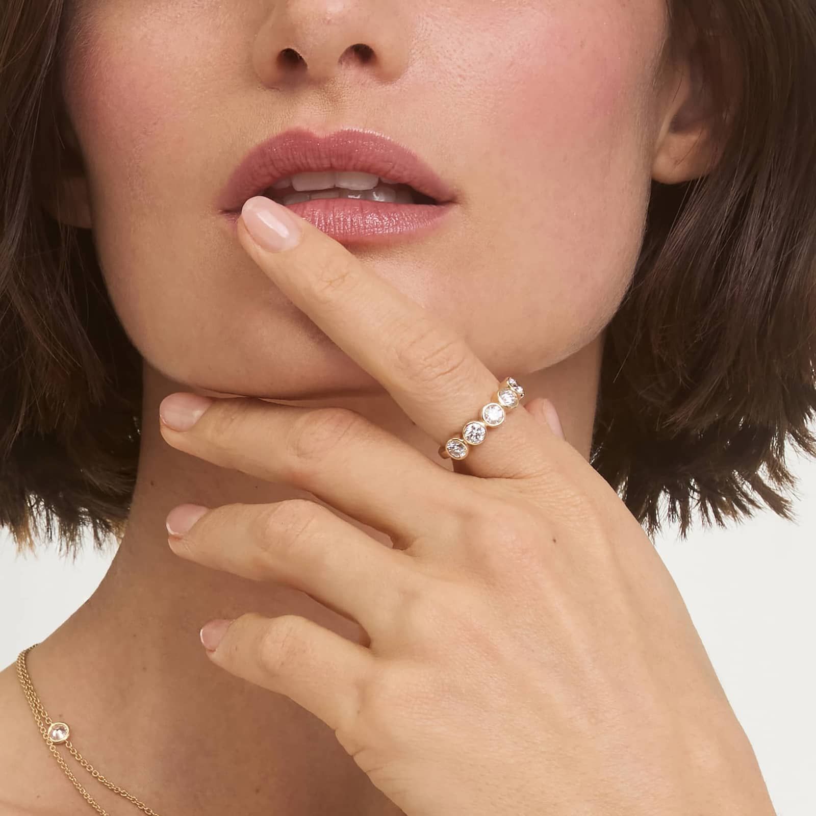 Lab-Grown Diamond Bezel Ring in 14K Yellow Gold