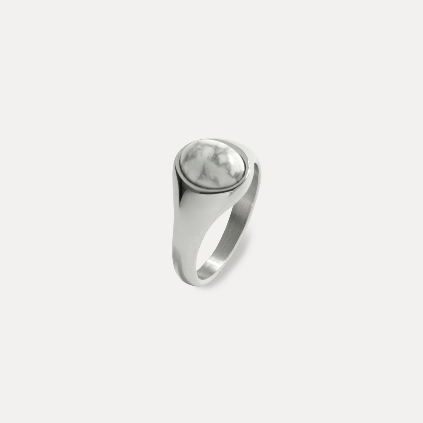 Natural Pine Signet Ring - Silver