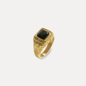 Ignis Black Ring - Gold