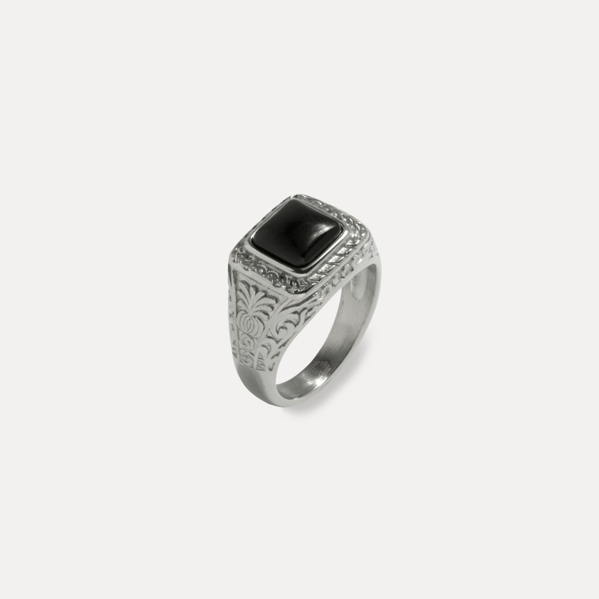 Ignis Black Ring - Silver