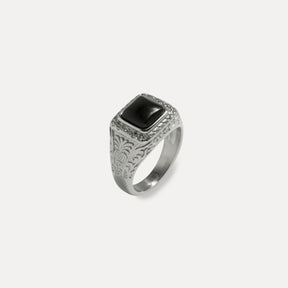 Ignis Black Ring - Silver