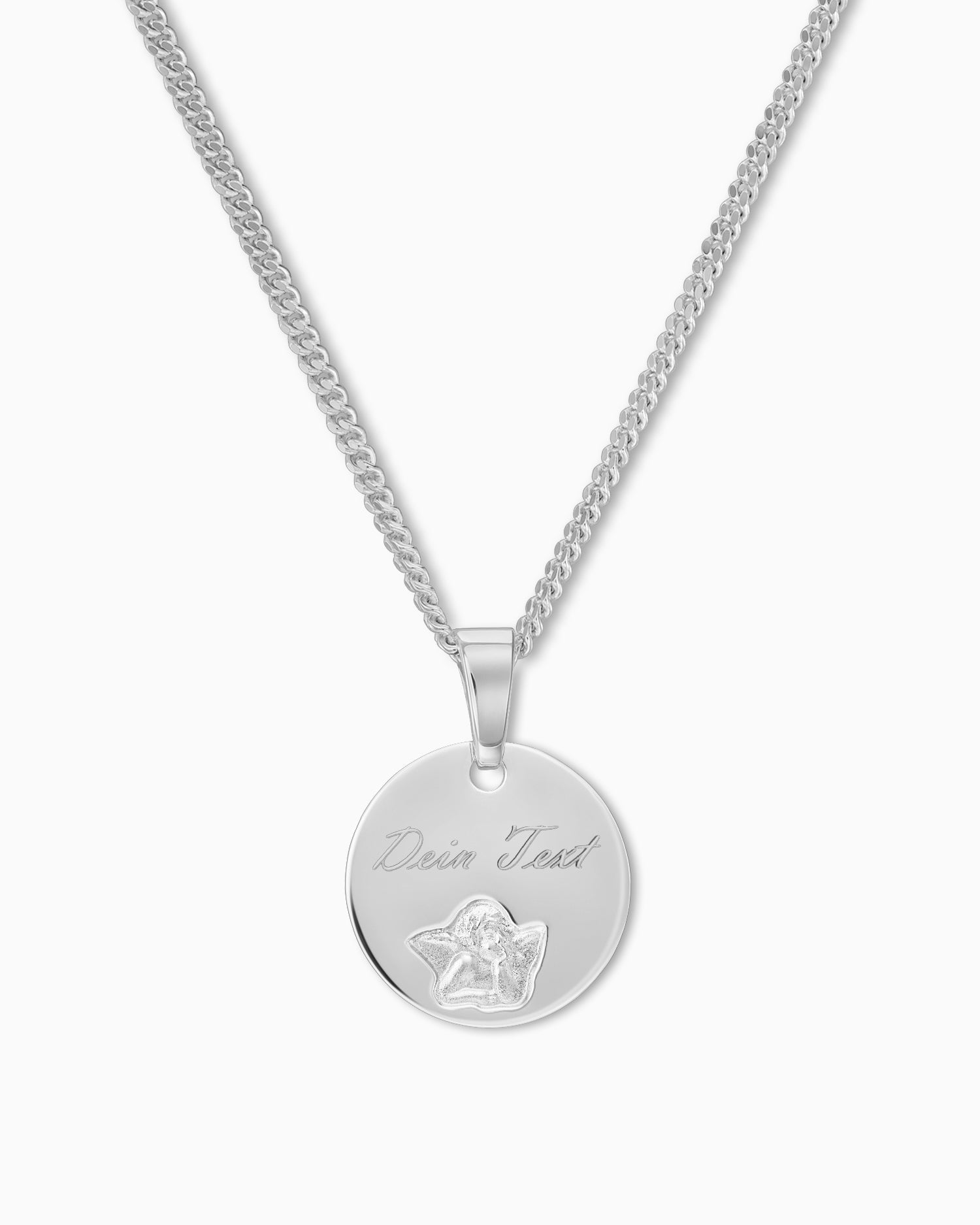 Engraving plates pendant necklace guardian angel 12mm