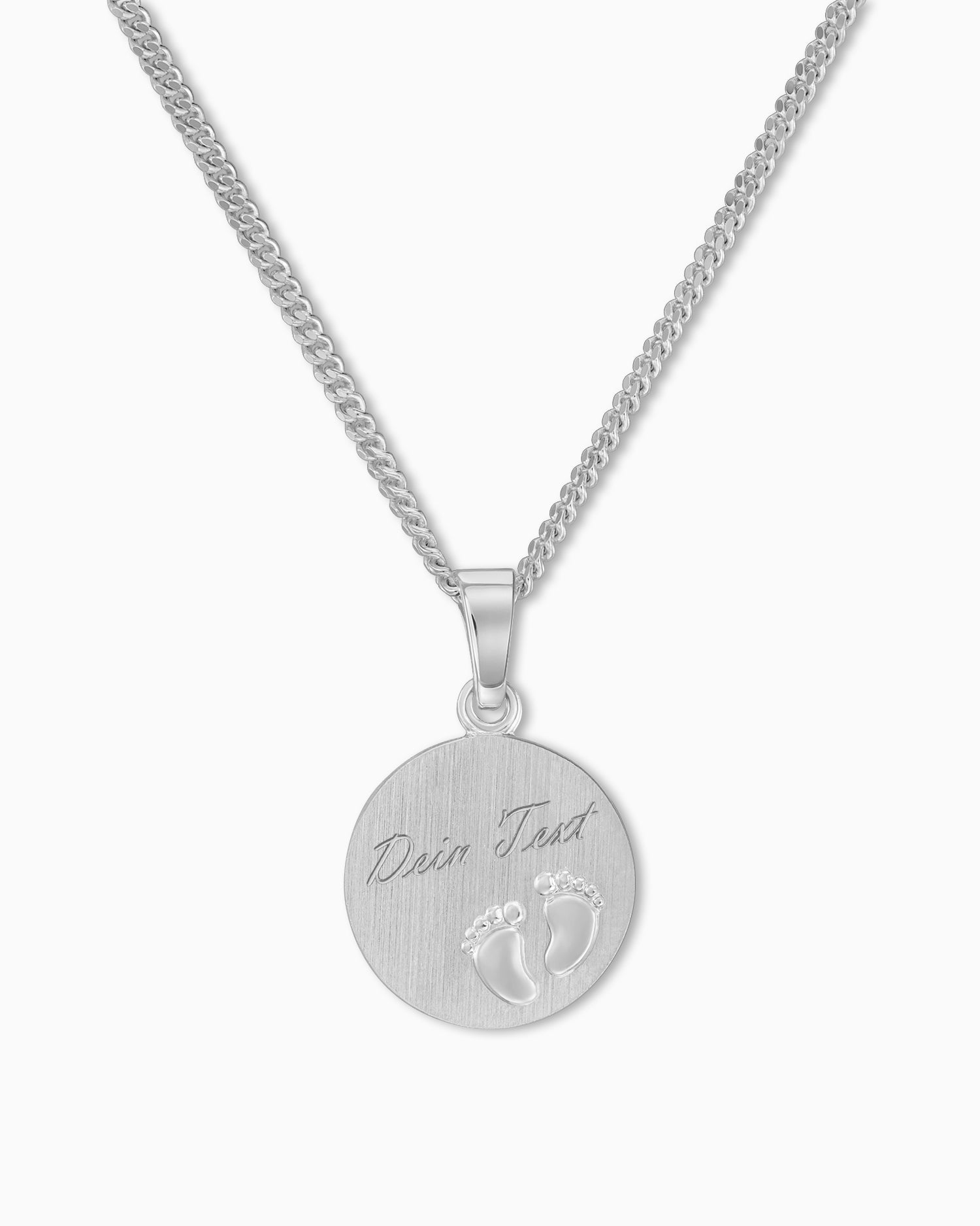 Engraving plates pendant necklace baby feet 12mm
