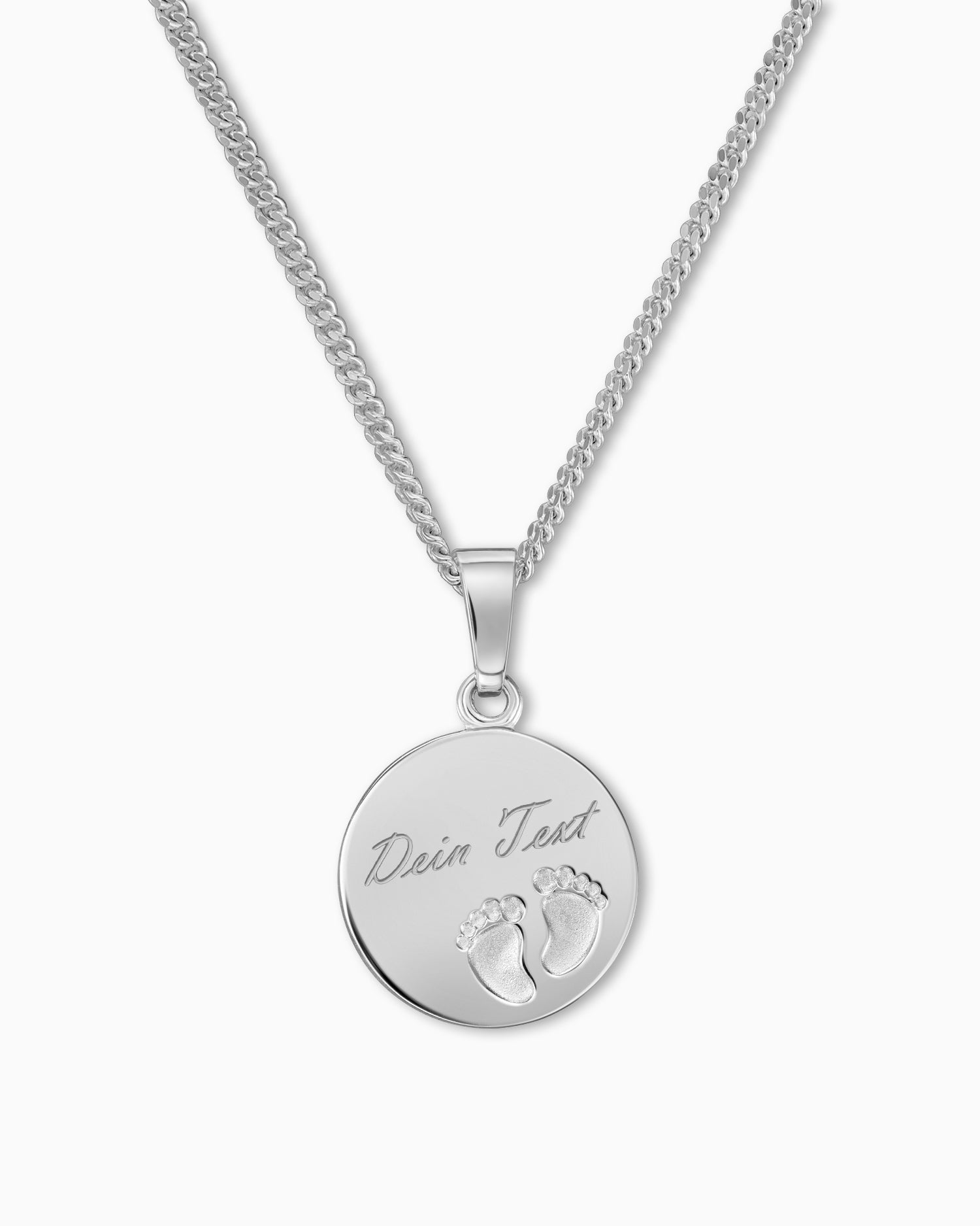 Engraving plates pendant necklace baby feet 12mm