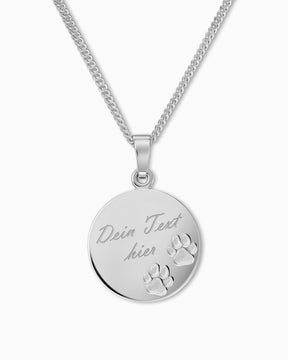 Engraving plates necklace pendant paw print 16mm-4