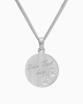 Engraving plates necklace pendant paw print 16mm