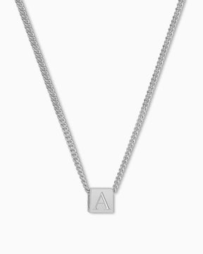 Cube necklace engraving plate pendant