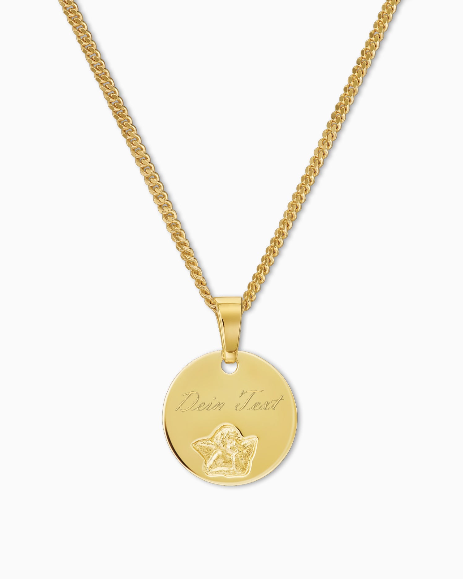 Engraving plates pendant necklace guardian angel 12mm