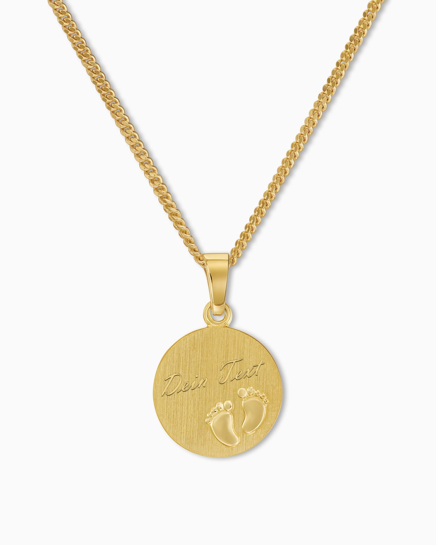 Engraving plates pendant necklace baby feet 12mm-6