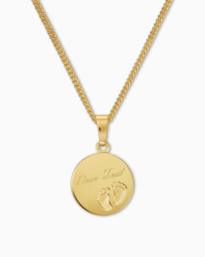 Engraving plates pendant necklace baby feet 12mm-6