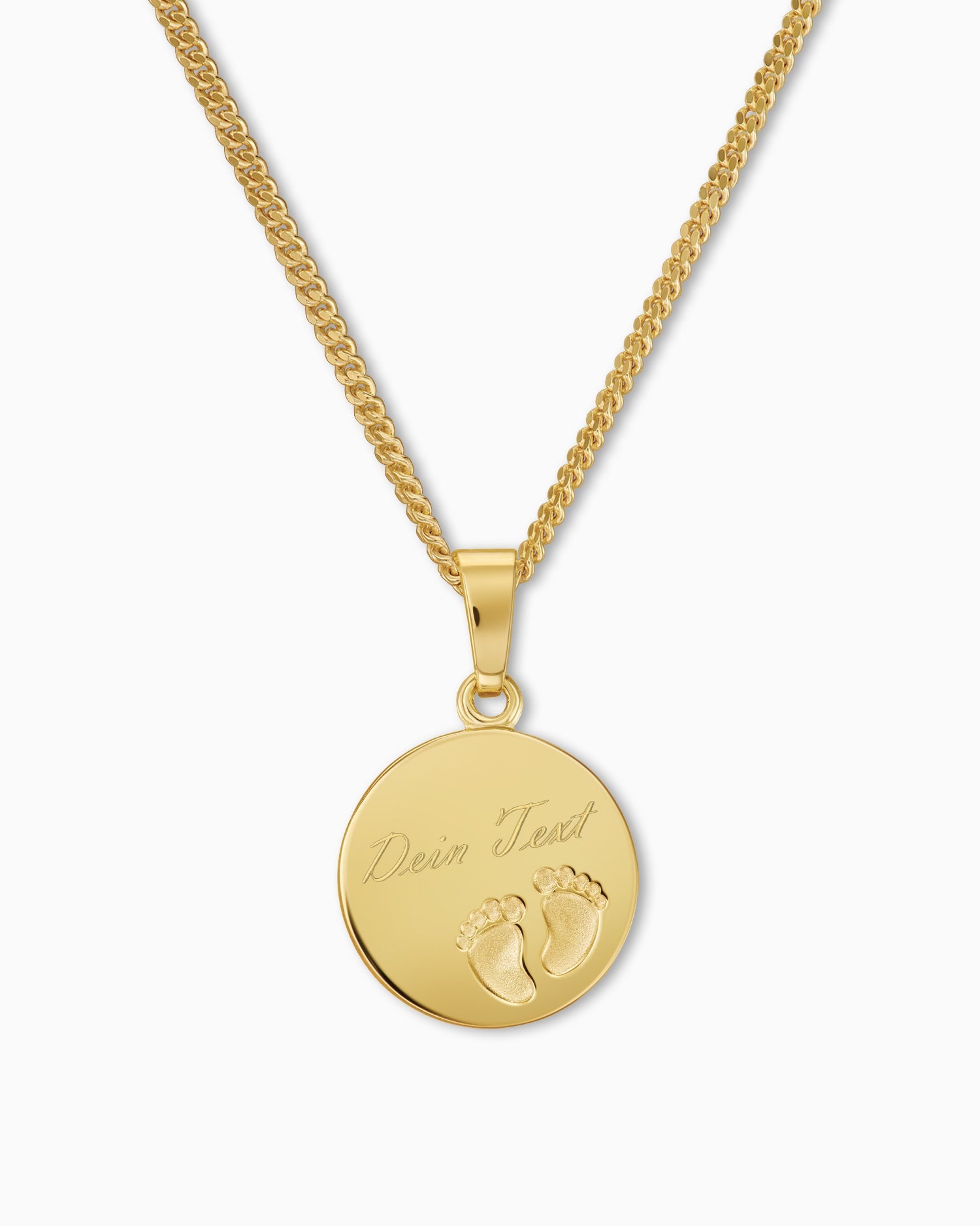 Engraving plates pendant necklace baby feet 12mm