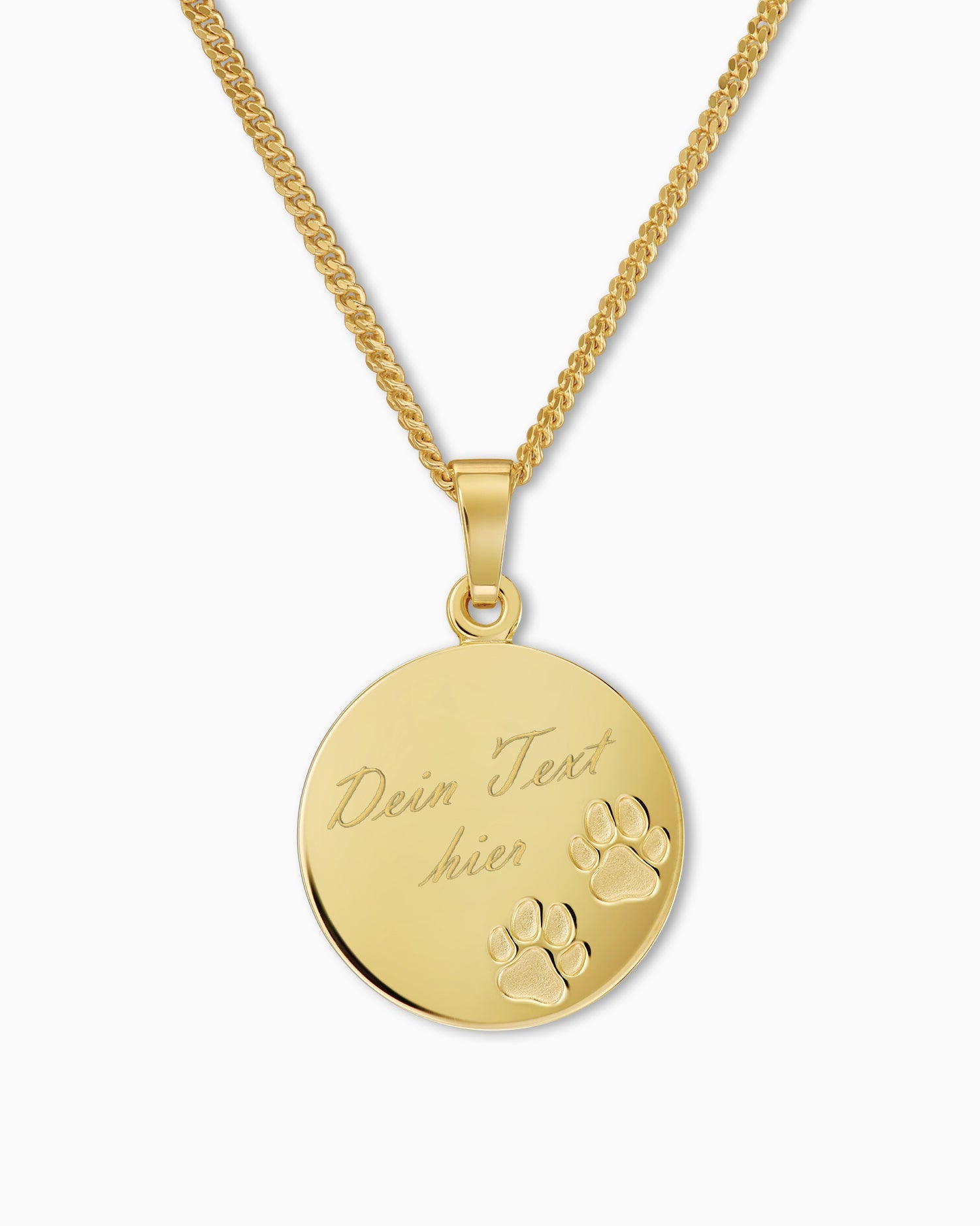 Engraving plates necklace pendant paw print 16mm-4