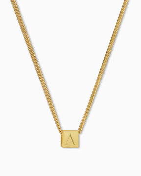 Cube necklace engraving plate pendant