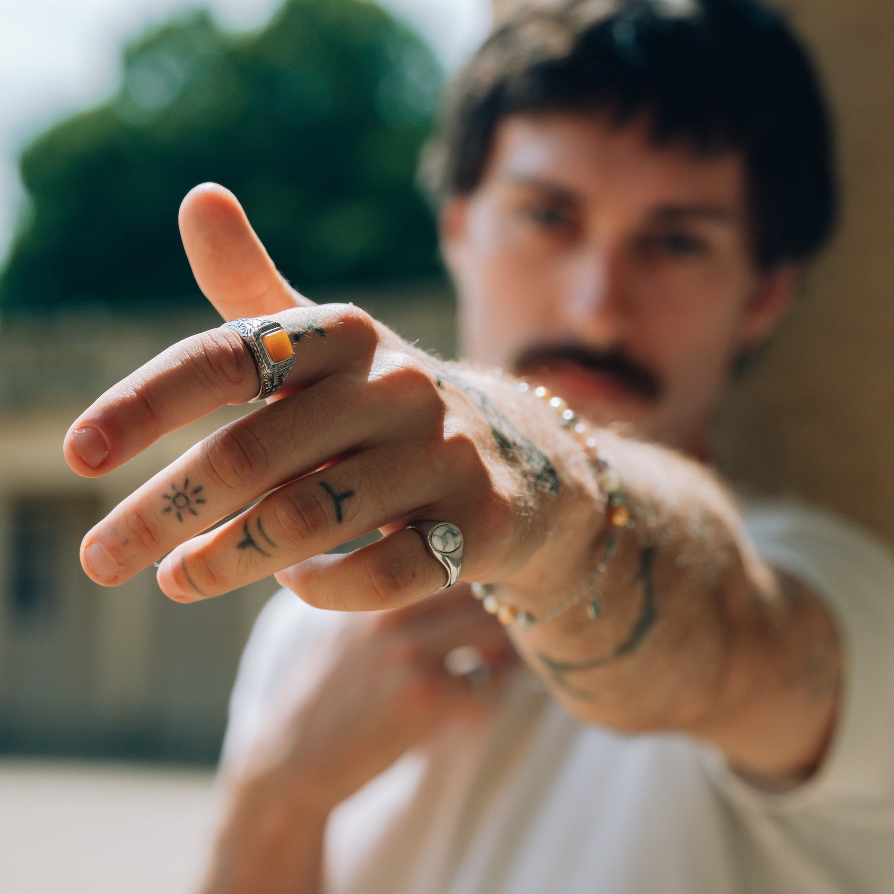 Ignis Orange Ring - Silver