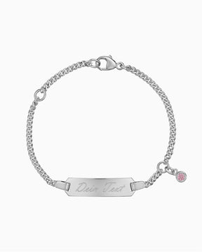 Engraving bracelet engraving plate zirconia pink