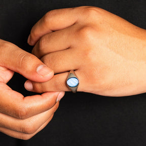 Blue Lace Agate Ring - Silver
