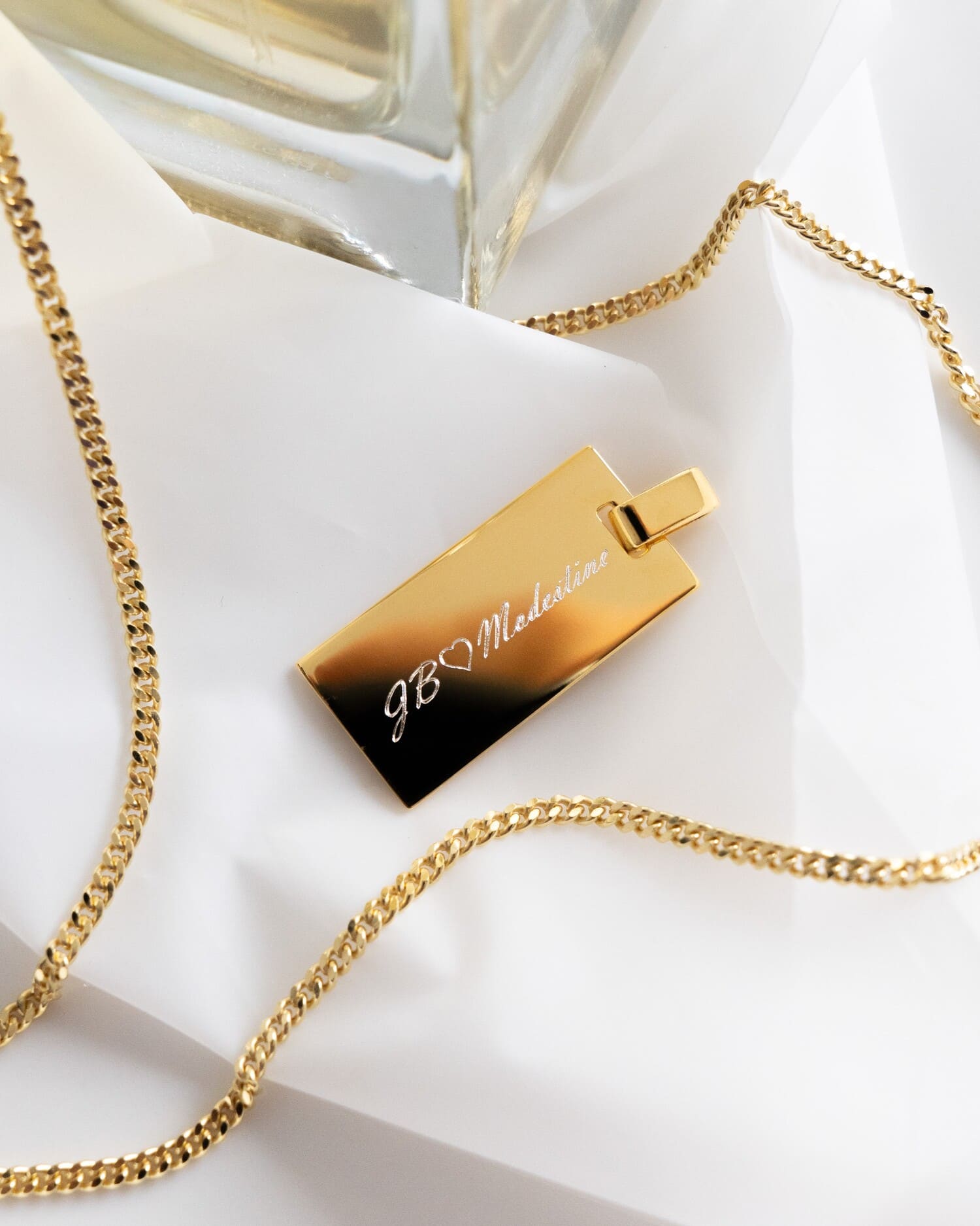 Engraving plates necklace pendant rectangle