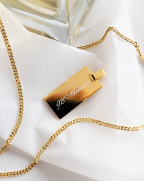 Engraving plates necklace pendant rectangle