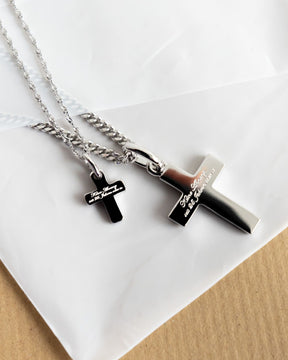 Cross necklace engraving plate pendant Polished