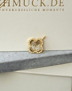 Cloverleaf necklace engraving plate zirconia-2