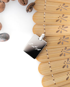 Engraving plates necklace pendant rectangle