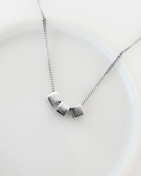 Cube necklace engraving plate pendant