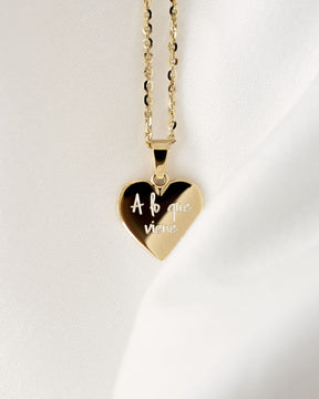 Heart necklace engraving plate pendant 12mm