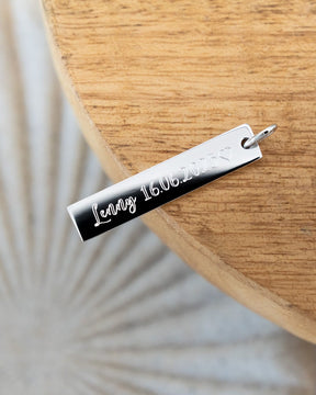 Bar necklace engraving plate pendant
